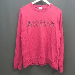 ◇ SHIPS シップス クルーネック ワッペン シンプル オシャレ 長袖 トレーナー サイズ1 レッド系 メンズ E  【1305180029797】のサムネイル