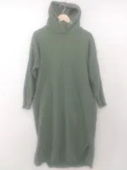 ◇ FREAK'S STORE くすみカラー サイドスリット 長袖 膝下丈 パーカーワンピース サイズF グリーン系 レディース E  【1305220002902】のサムネイル