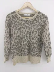 ◇ Sonny Label URBAN RESEARCH 豹柄 レオパード 起毛 長袖 ニット セーター サイズ F ベージュ グレー系 レディース E  【中古】 【1305220000687】