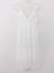 ◇ Girly Doll Vネック シャーリング ロマンチック 膝丈 キャミソール ワンピース オフホワイト系 レディース P  【1305240001190】のサムネイル