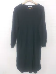 ◇ Ray Cassin レイカズン サーマル ワッフル 長袖 膝下丈 ワンピース サイズF ブラック レディース P  【1305240001121】