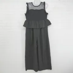 ◇ merlot plus メルロープリュス 切替 レース ノースリーブ オールインワン ブラック レディース P  【1305240001046】のサムネイル