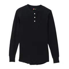ヘインズ hanes HENLY NECK LONG T-SHIRT Hanes UNDERWEAR ウェア(メンズ) (HM4-Q502)、(090)ブラック