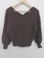 ◇ one after another NICE CLAUP 長袖 ニット セーター カーディガン サイズF ブラウン系 レディース P  【1305240005532】