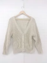 ◇ N. Natural Beauty Basic ローゲージ コットン 長袖 ニット カーディガン サイズM ベージュ レディース P  【1305240004443】