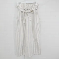 ◇ ◎ merlot メルロー ストライプ スリット 涼しげ ロング ナロー スカート アイボリー ベージュ系 レディース P  【1305240002777】のサムネイル