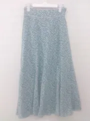 ◇ OLIVE des OLIVE オリーブ デ オリーブ 花柄 ロング フレア スカート サイズF ブルー系 ホワイト系 レディース P  【1305240005853】