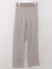 ◇ ROPE PICNIC ロペピクニック カジュアル 総柄 ニット パンツ サイズ38 ベージュ グレー ホワイト系 レディース P  【1305240011793】