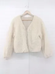 ◇ w closet ダブルクローゼット リバーシブル ボア 長袖 ブルゾン ジャケット サイズF アイボリー系 レディース P  【1305240009820】
