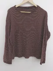 ◇ Kastane カスタネ ボーダー ゆったり 長袖 Tシャツ カットソー サイズF ブラウン レディース P  【中古】 【1305240014176】