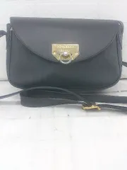 ◇ NINA RICCI ニナ リッチ ロゴ レザー ショルダーバッグ ブラック レディース P  【1305240017658】
