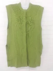 ◇ AMERI アメリ 抹茶カラー スナップボタン リブニット ベスト サイズ S グリーン系 レディース P  【1305240015593】