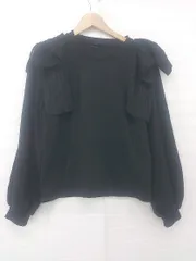 ◇ ZARA ビッグリボン 裏起毛 長袖 トレーナー カットソー サイズEUR S USA S MEX 26 ブラック レディース P  【1305240021129】