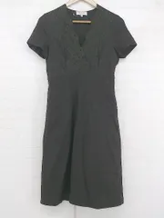 ◇ PAUL & JOE フランス製 カシュクール 刺繍 半袖 膝下丈 ワンピース サイズ38 チャコールグレー系 レディース P  【1305240020375】のサムネイル