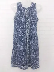 ◇ MICHAEL KORS マイケルコース 総柄 ノースリーブ ミニ ワンピース サイズ XS ネイビー ホワイト レディース P  【1305240024991】のサムネイル