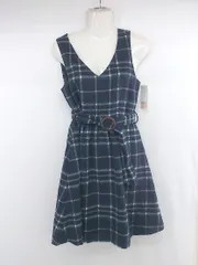 ◇ ●未使用● ◎ MAJESTIC LEGON タグ付 チェック ノースリーブ ミニ ワンピース サイズM ネイビー レディース P  【1305240027978】のサムネイル