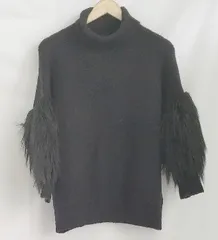 ◇ Spick & Span スピック＆スパン タートルネック フェイクファー 長袖 ニット セーター ブラック レディース P  【1305240027930】