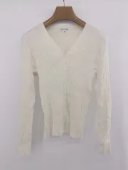 ◇ NATURAL BEAUTY BASIC ナチュラル ビューティー ベーシック リブ 長袖 カーディガン サイズM ホワイト レディース P  【1305250002477】