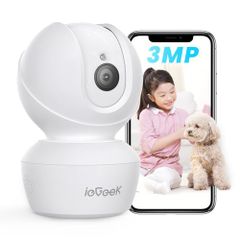 Free Shipping! ieGeek Remote Control 3 Megapixel Indoor Pet Security Camera, iPhone Compatible, Auto Tracking, 360° PTZ, Two-Way Audio, Infrared Night Vision, 1536P Network Camera, Pet Security, Human/Motion Detection, 24 942a6e36