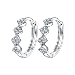 4連　フープピアス　CZ ジルコニア　シルバー　S925刻印【両耳セット】