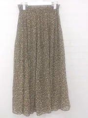 ◇ FREE'S MART 総柄 ウエストゴム オトナ女子 ロング プリーツ スカート サイズFR ブラウン マルチ レディース E  【1305250021478】