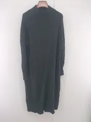 ◇ YECCA VECCA カジュアル ハイネック バックスリット 長袖 膝下丈 ニットワンピース サイズF ブラック レディース E  【中古】 【1305250032924】
