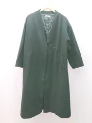 ■ auntmarie's アントマリーズ 裏地キルティング 無地 シンプル 長袖 コート サイズF ブラック レディース E  【1305290000259】