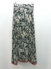 ◇ free'smart フリーズマート 花柄 プリーツ 綺麗め ロング丈 フレア スカート サイズFR ブラック レディース E  【1305290001836】