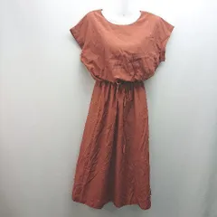 ◇ naturalbeautybasic 夏物 無地 シンプル 大人 ロング丈 ワンピース サイズM オレンジ レディース E  【1305290002086】