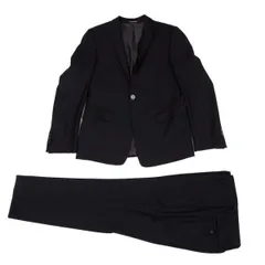 エンポリオアルマーニEMPORIO ARMANI 光沢ウールセットアップスーツ 紺46