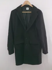 ◇ BROWNY STANDARD フロントボタン ポケット 秋冬 大人 裏地あり 長袖 チェスターコート サイズL ブラック レディース E  【1305290002734】
