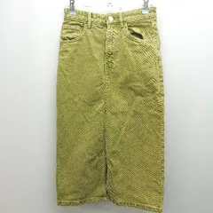 ◇ ZARA ザラ スリット シンプル オシャレ カワイイ 厚手 ひざ丈 タイト デニムスカート サイズXS グリーン系 レディース E  【1305290004790】
