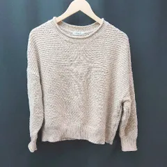 ◇ studio CLIP ケーブル 総柄 起毛 ストレッチ オシャレ Uネック シンプル 長袖 ニット サイズF ブラウン系 レディース E  【1305290004455】