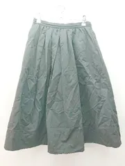 ◇ nano universe ウエストゴム 裏地 プリーツ シンプル ひざ丈 フレア スカート サイズ36 ブラック系 レディース E  【1305290005414】