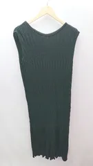 ◇ LOWRYS FARM Uネック ストレッチ シンプル ノースリーブ ロング丈 ワンピース サイズF ブラック系 レディース E  【1305290005117】