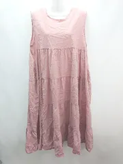 ◇ StyleSea Uネック ギャザー 薄手 オシャレ ノースリーブ ロング丈 ワンピース 表記なし ピンク系 レディース E  【1305290005100】