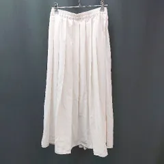 ◇ ROPEPICNIC ロペピクニック ｻﾗｻﾗ生地 プリーツ シンプル ロング フレア スカート サイズ38 ホワイト レディース E  【1305290006879】