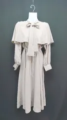 ◇ GRｌ グレイル ｶﾞｰﾘｰ 無地 シフォン ケープワンピ 長袖 ロング ワンピース サイズL ピンク レディース E  【1305290007623】