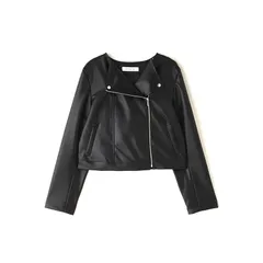 [ナチュラルビューティーベーシック] フェイクレザーライダーズブルゾン 1