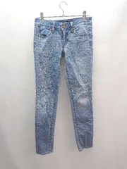 ◇ American Eagle アメリカンイーグル ストレッチ パッチ シンプル デニムパンツ サイズ00 ブルー系 レディース E  【1305290007906】