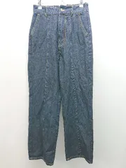 ◇ INGNI イング ウエストゴム フロントボタン ジッパーフライ デニム パンツ サイズF ブルー レディース E  【1305290009269】