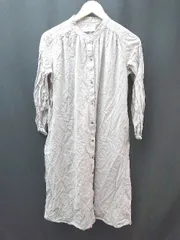 ◇ URBAN RESEARCH Sonny Label シンプル 薄手 フロントボタン 長袖 ひざ丈 ワンピース サイズＦ グレー レディース E  【1305290009832】