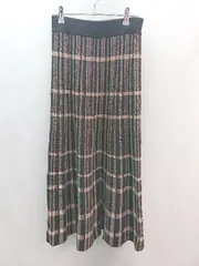 ◇ edit エディット ウエストゴム チェック 厚手 ロング丈 台形 スカート サイズM ブラック レディース E  【1305290010548】