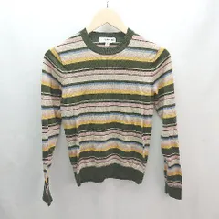 ◇ UNIQLO ユニクロ クルーネック ボーダー柄 リブ ストレッチ 明るめ 長袖 セーター サイズM マルチ レディース E  【1305290010142】