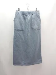 ◇ Niko and ニコアンド シンプル ウエストゴム スリッド ロング丈 タイト スカート サイズ3 ブルー レディース E  【1305290010098】