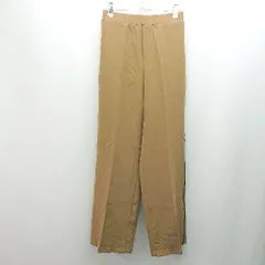 ◇ reedit リエディット ウエストゴム ストレートパンツ ライン入り ストレッチ パンツ サイズL カーキ レディース E  【1305290011088】