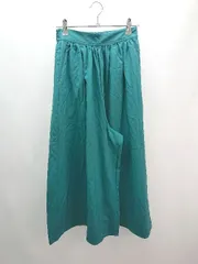 ◇ 新品 GLOBAL WORK グローバルワーク 無地 薄手 ワイド シンプル パンツ サイズS グリーン レディース E  【1305290012719】