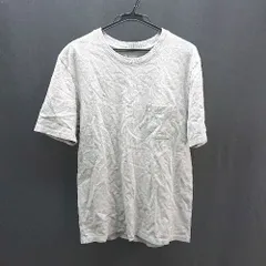 ◇ nano universe ナノユニバース クルーネック 無地 胸ポケット 半袖 Ｔシャツ サイズL グレー レディース E  【1305290012795】