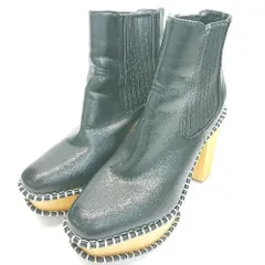 ■ MOUSSY かっこいい 個性派 ショート 厚底 プラットフォーム デザイン ブーツ サイズL ﾌﾞﾗｯｸ レディース E  【1305290014898】