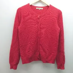 ◇ greenlabelrelaxing 生地薄手 前ボタン閉め 長袖 カーディガン サイズ38 レッド レディース E  【1305290015604】